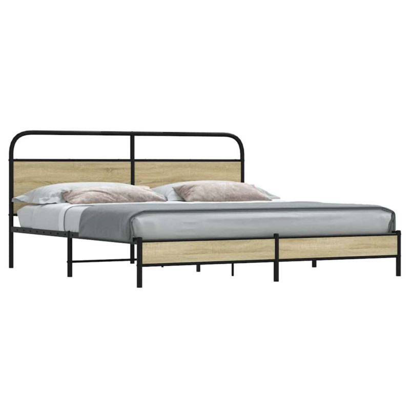 Łóżko metalowe WaszeMeble 180x200 cm dąb sonoma WM-3318684 1 szt.