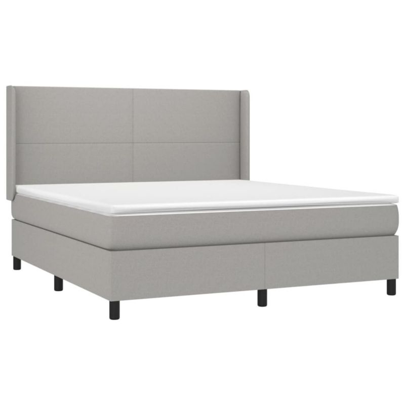Łóżko kontynentalne WaszeMeble 180x200 cm jasnoszare WM-3138173 1 szt.