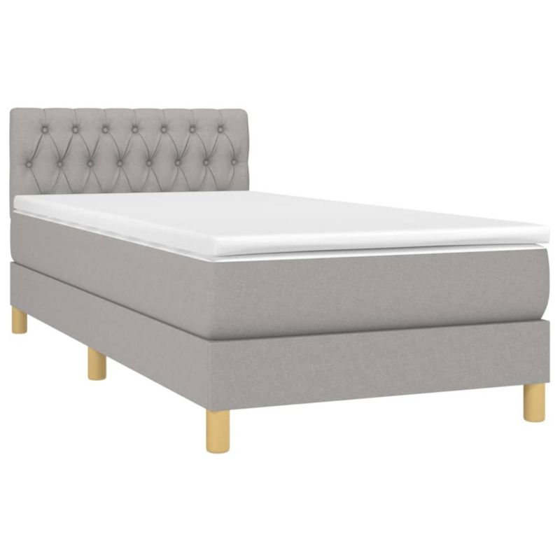 Łóżko kontynentalne WaszeMeble 80x200 cm jasnoszare WM-3133909 1 szt.