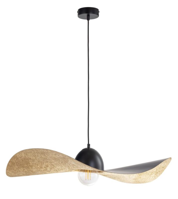 Lampa wisząca Sigma Lighting Kapello czarno-złota dekoracyjna kapelusz 1xE27 x 15W 1 szt.