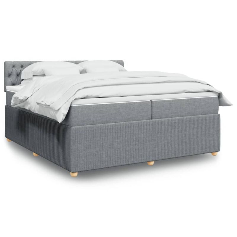 Łóżko kontynentalne WaszeMeble 200x200 cm jasnoszare WM-3287570 1 szt.