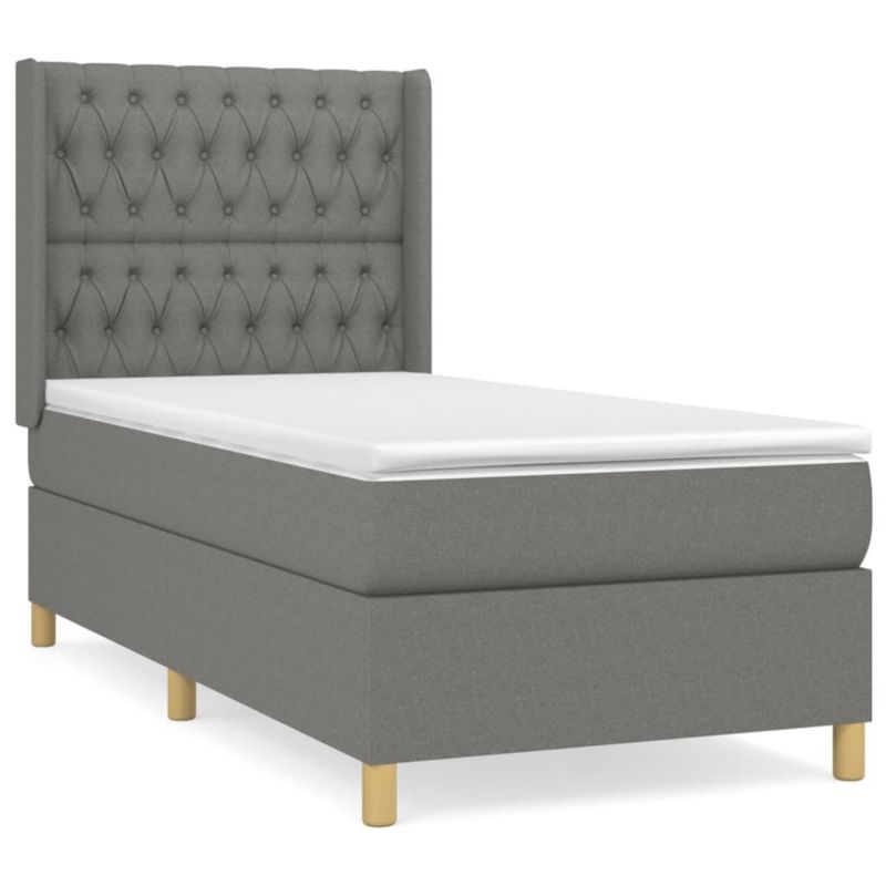 Łóżko kontynentalne WaszeMeble 100x200 cm ciemnoszara WM-3132210 1 szt.