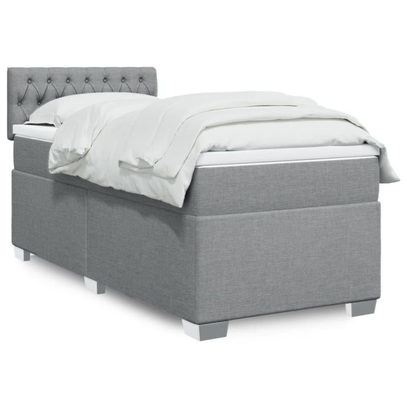 Łóżko kontynentalne WaszeMeble 90x200 cm jasnoszare WM-3288078 1 szt.