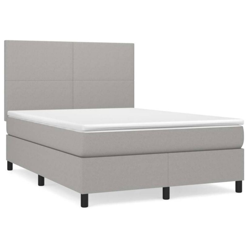Łóżko kontynentalne WaszeMeble 140x200 cm jasnoszare WM-3141617 1 szt.