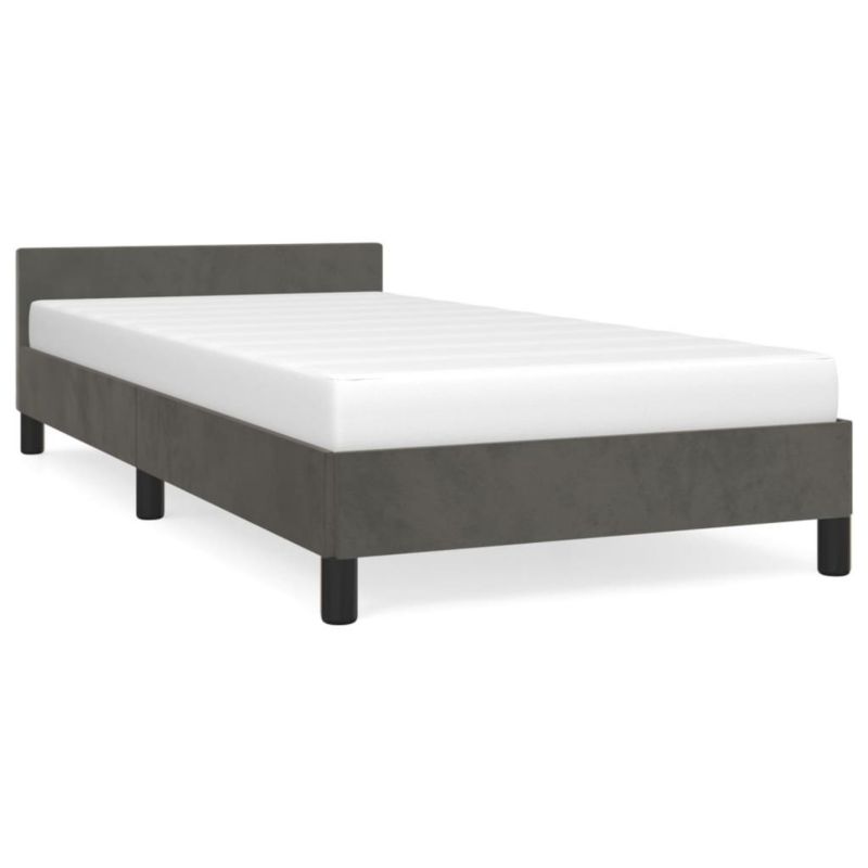 Łóżko tapicerowane WaszeMeble 90x190 cm ciemnoszare WM-347544 1 szt.