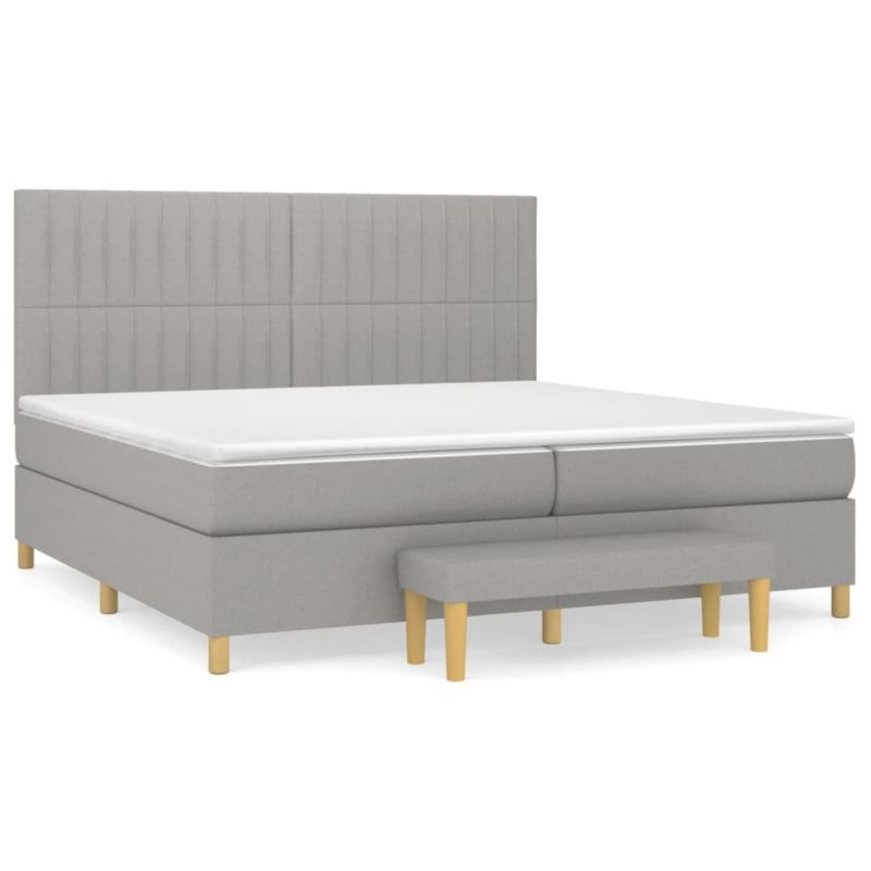 Łóżko kontynentalne WaszeMeble 200x200 cm jasnoszare WM-3137341 1 szt.