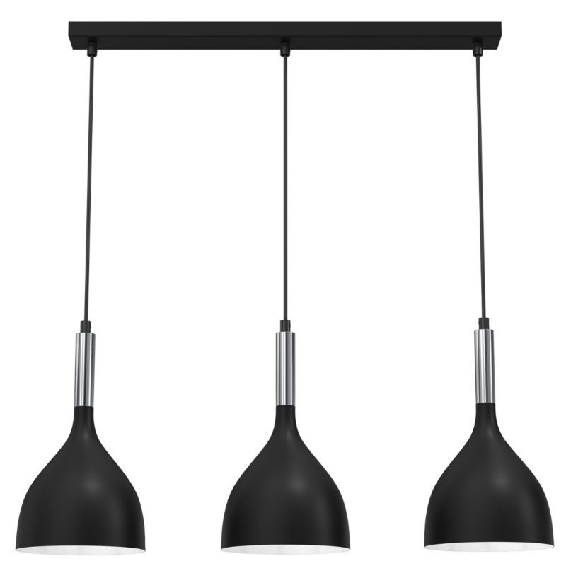 Lampa wisząca Luminex Noak czarny matowa-chromowana nad stół 3xE27 x 15W 1 szt.