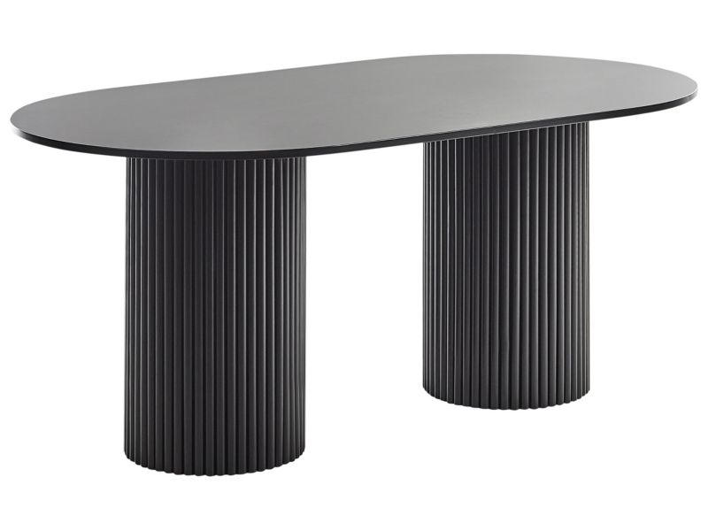 Stół do jadalni Sheridan 100 cm 180 cm Imitacja drewna MDF Czarny 1 szt.