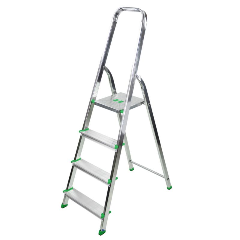 Drabina aluminiowa Bayersystem 4-stopniowa BS-DA4 150kg zielone elementy plastikowe 1 szt.