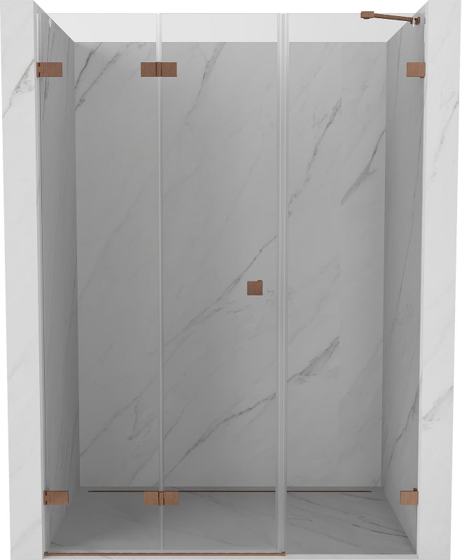Drzwi prysznicowe składane Mexen Lunar-F miedź szczotkowana 140x200 cm 836S-140-050-65-00-L 1 szt.