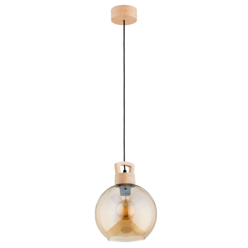 Lampa wisząca Alfa Irkani 2747 jasne drewno-bursztynowy nad stół 1xE27 x 15W 1 szt.