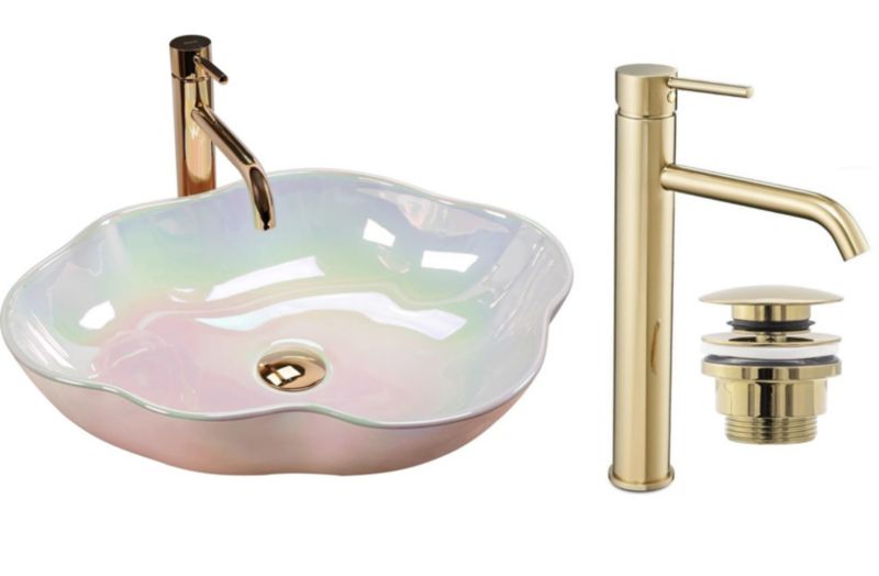 Umywalka nablatowa GTM Design Oryginal M3 Wielokolorowa z baterią w zestawie 1 szt.