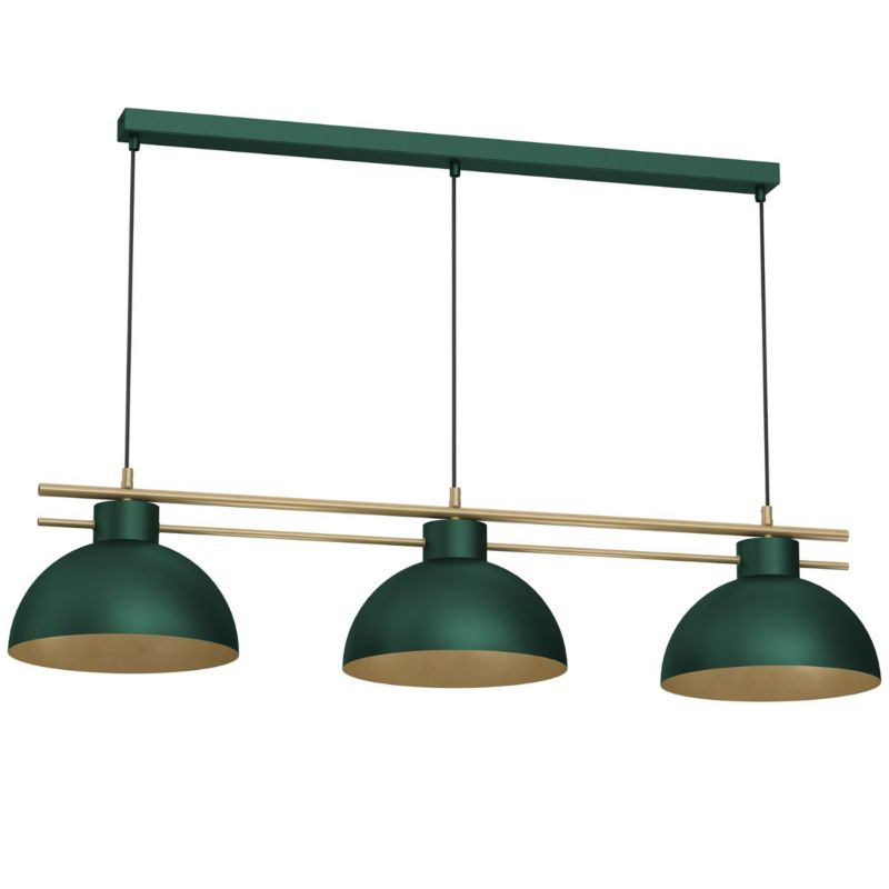 Lampa wisząca Luminex Estate ciemno zielono-złota mat potrójna nad stół wyspę 3xE27 x 15W 1 szt.