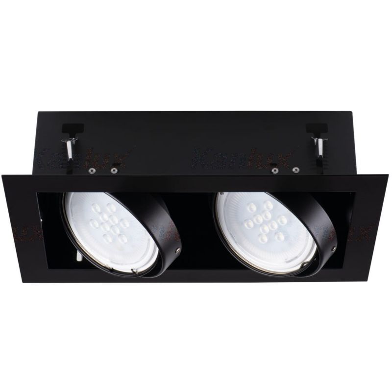 Oprawa sufitowa wpuszczana Kanlux Mateo czarna ruchoma 2 x ES111 x 25W IP20 wym: 15 x 19,5 x 33,5 cm prostokątna - 1 szt.