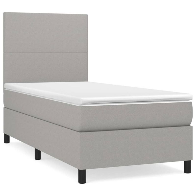 Łóżko kontynentalne WaszeMeble 90x200 cm jasnoszare WM-3141585 1 szt.