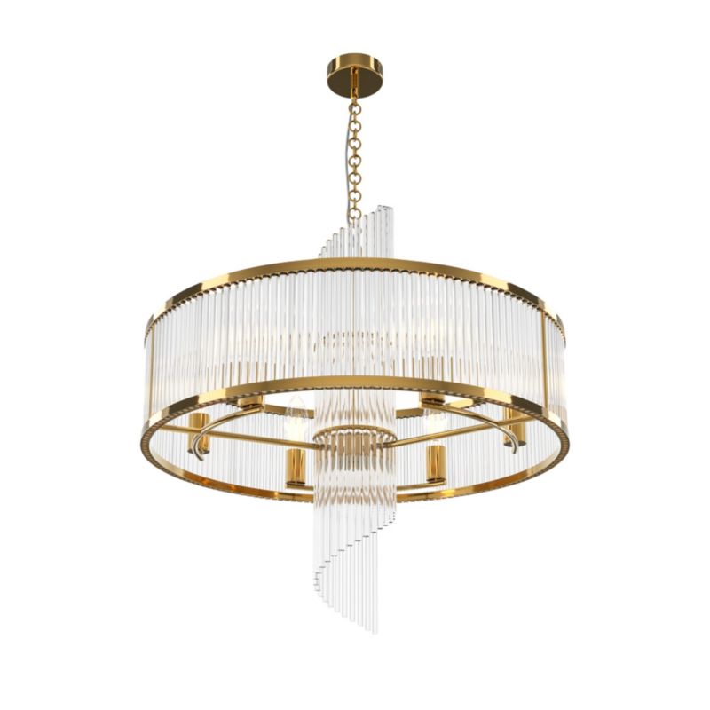 Lampa wisząca Maytoni Frame złoto-przezroczysty wym: 132,5 x 58 x 58 cm 6xE14 x 60W 1 szt.