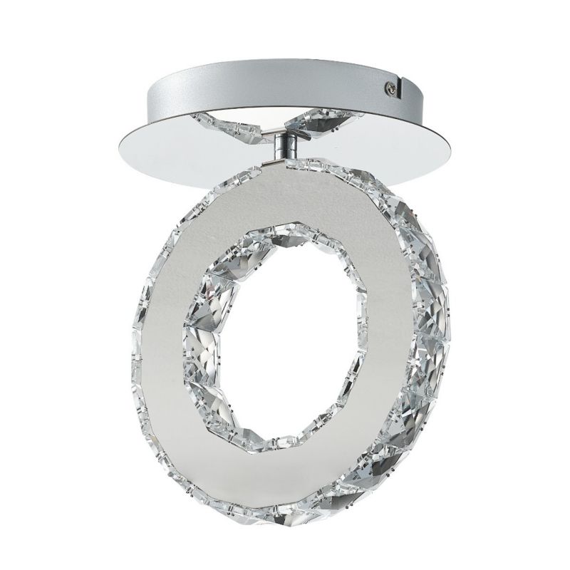 Lampa sufitowa wisząca Zuma Line Girona 9003 chromowana srebrna kryształowa wbudowany LED 10W 1 szt.