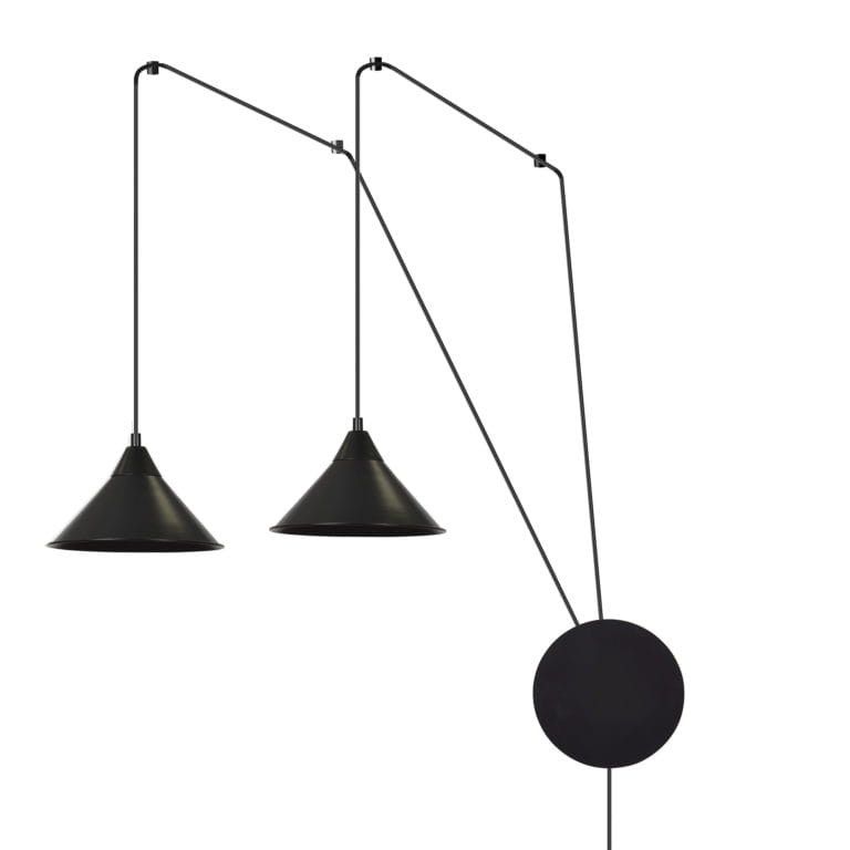 Lampa wisząca Emibig Abramo czarna regulowana podwójna nad stół 2xE27 x 15W 1 szt.