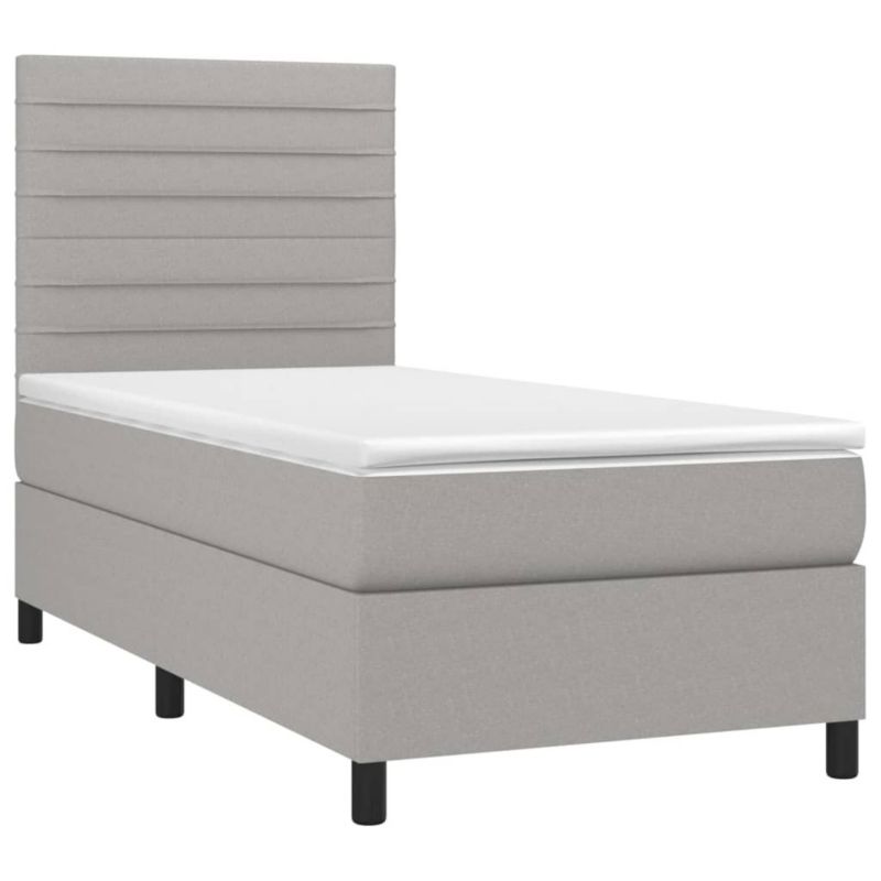 Łóżko kontynentalne WaszeMeble 90x200 cm jasnoszare WM-3134925 1 szt.