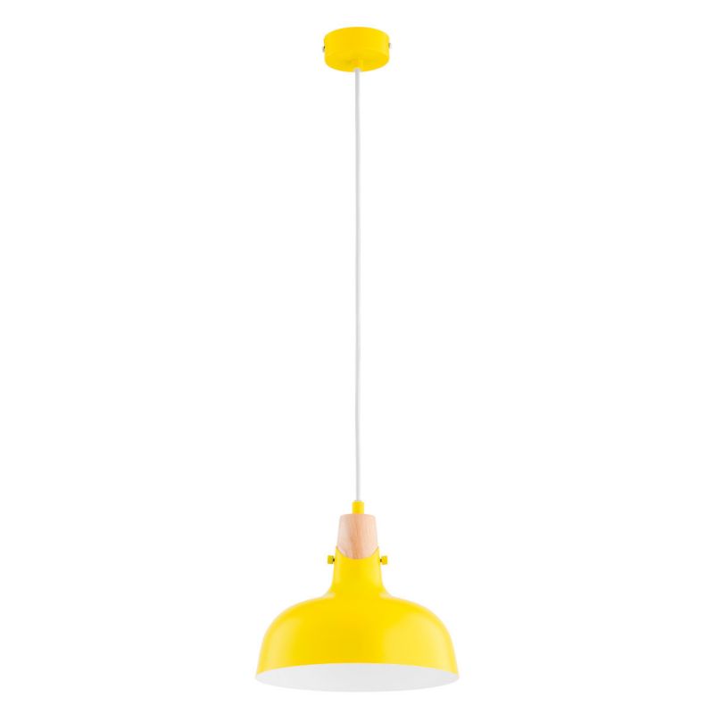 Lampa wisząca Alfa Solo 3225 żółto-jasne drewno-biała dziecięca 1xE27 x 15W 1 szt.