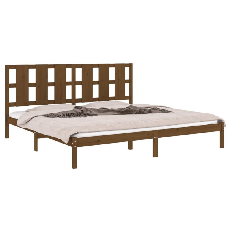 Łóżko drewniane WaszeMeble 200x200 cm brąz WM-3105623 1 szt.