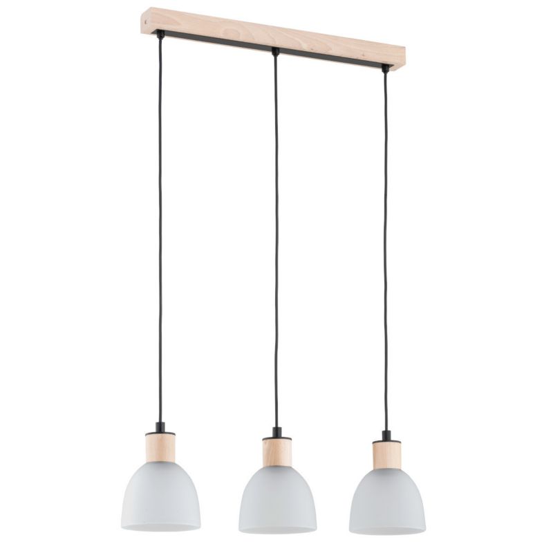 Lampa wisząca Alfa Natur 3064 jasne drewno-biała nad stół 3xE27 x 15W 1 szt.