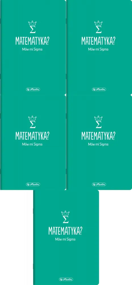 5x Zeszyt przedmiotowy w kratkę Herlitz Matematyka, A5, miękka oprawa, 60 kartek, zielony