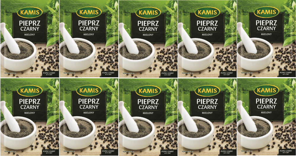 10x przyprawa Kamis pieprz czarny mielony, 16g