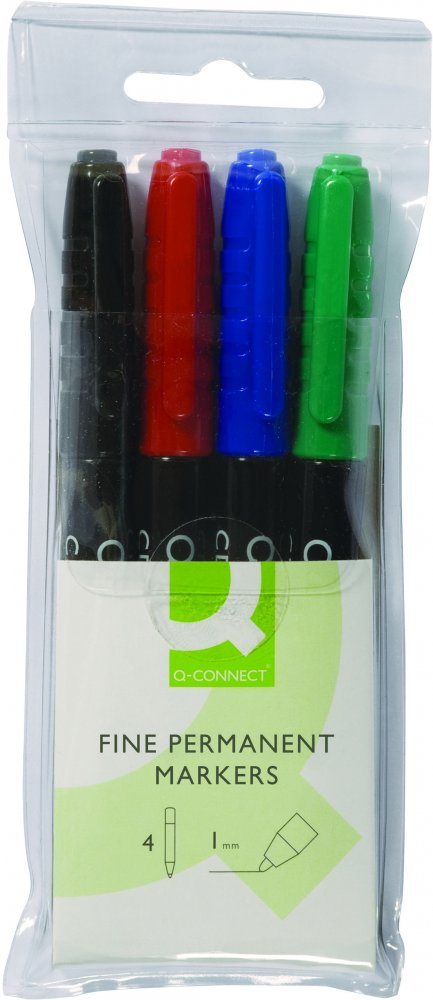 Marker do płyt CD i DVD Q-Connect, 1mm, 4 sztuki, mix kolorów