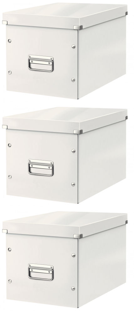 3x Pudło uniwersalne Leitz Click&Store, rozmiar L (320x310x360mm), biały