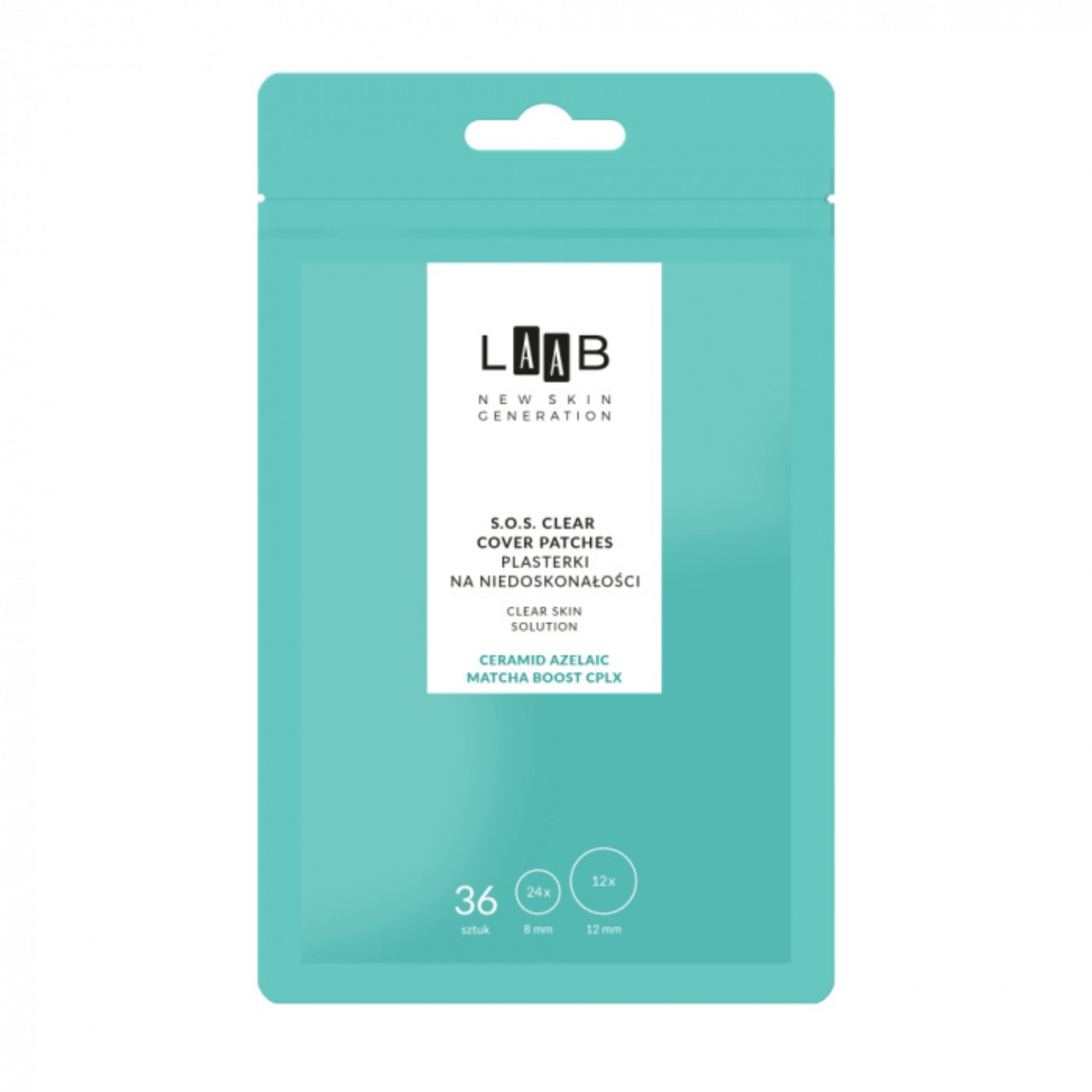 Aa laab - clear skin solution plasterki na niedoskonałości s.o.s. clear cover patches, 36 sztuk