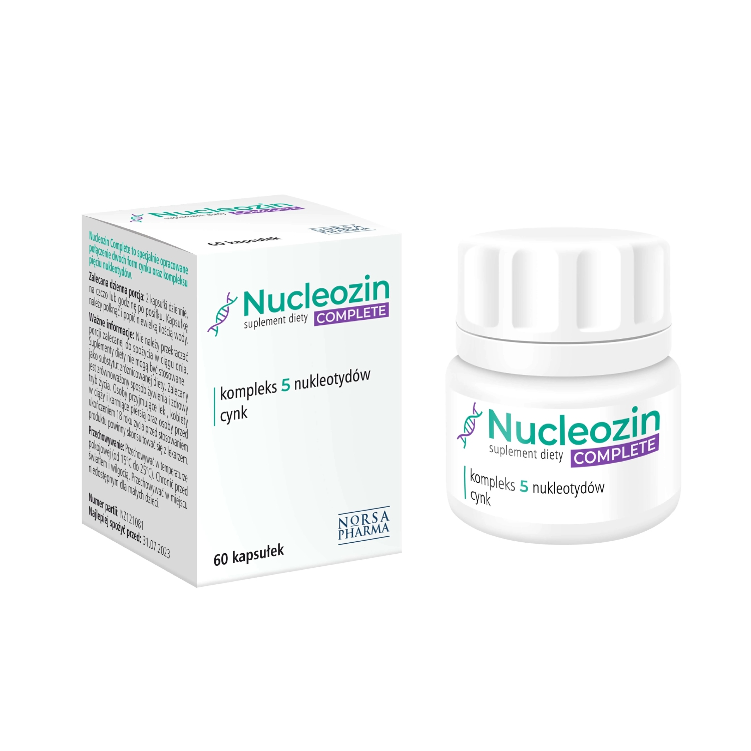 Nucleozin complete, kompleks nukleotydów, 60 kapsułek