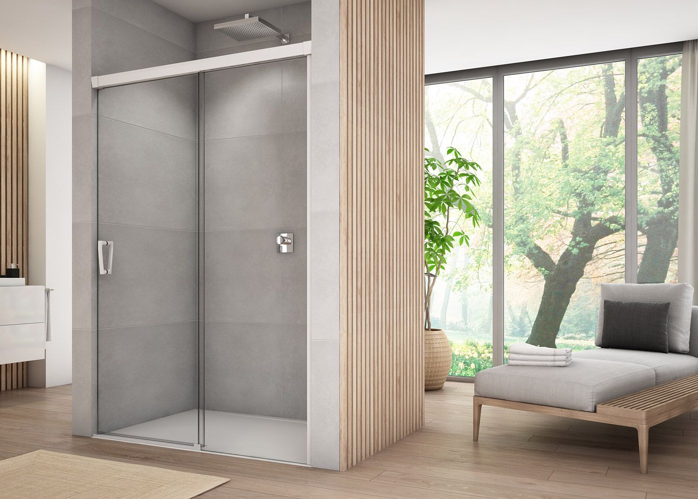 SanSwiss Cadura drzwi prysznicowe 150 cm prawe biały mat/szkło przezroczyste CAS2D1500907
