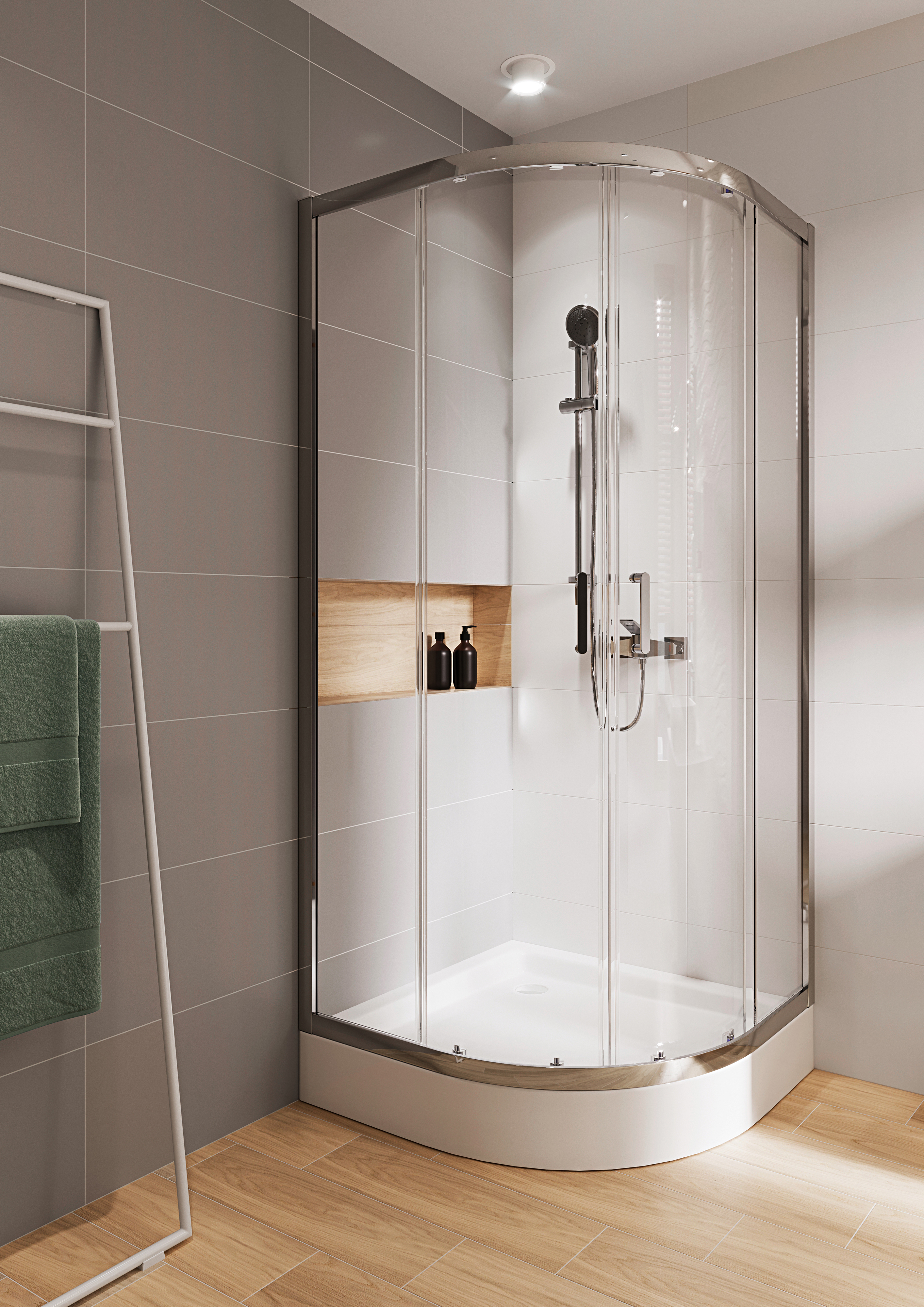 Cersanit Arteco kabina prysznicowa 90x90 cm półokrągła chrom/szkło przezroczyste S157-002 - Wysyłka w 24h