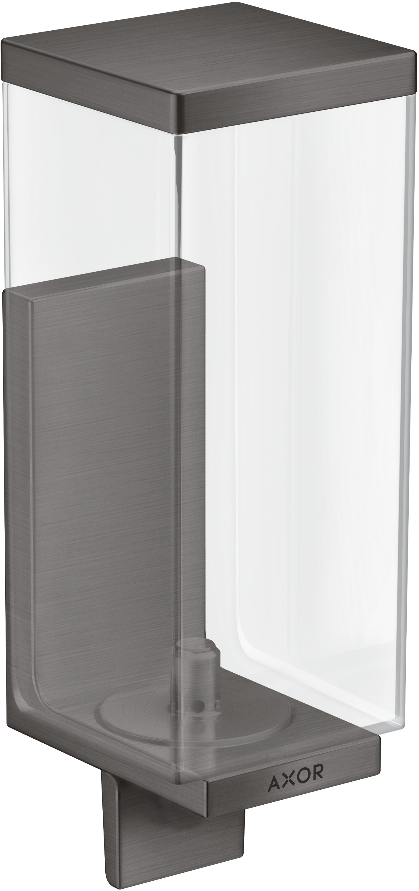 Axor Universal Rectangular dozownik mydła w płynie 600 ml czarny chrom szczotkowany 42610340