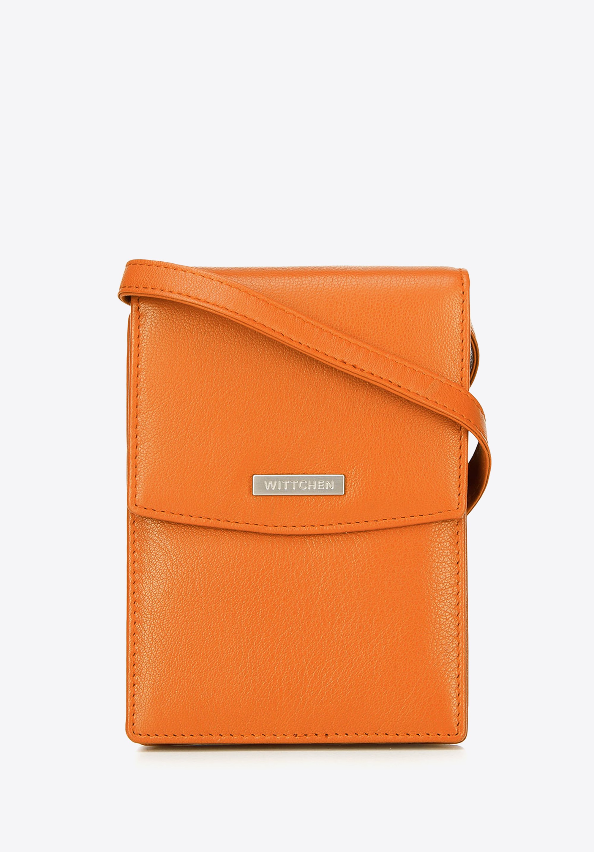 Minitorebka crossbody skórzana 2 w 1 pomarańczowa