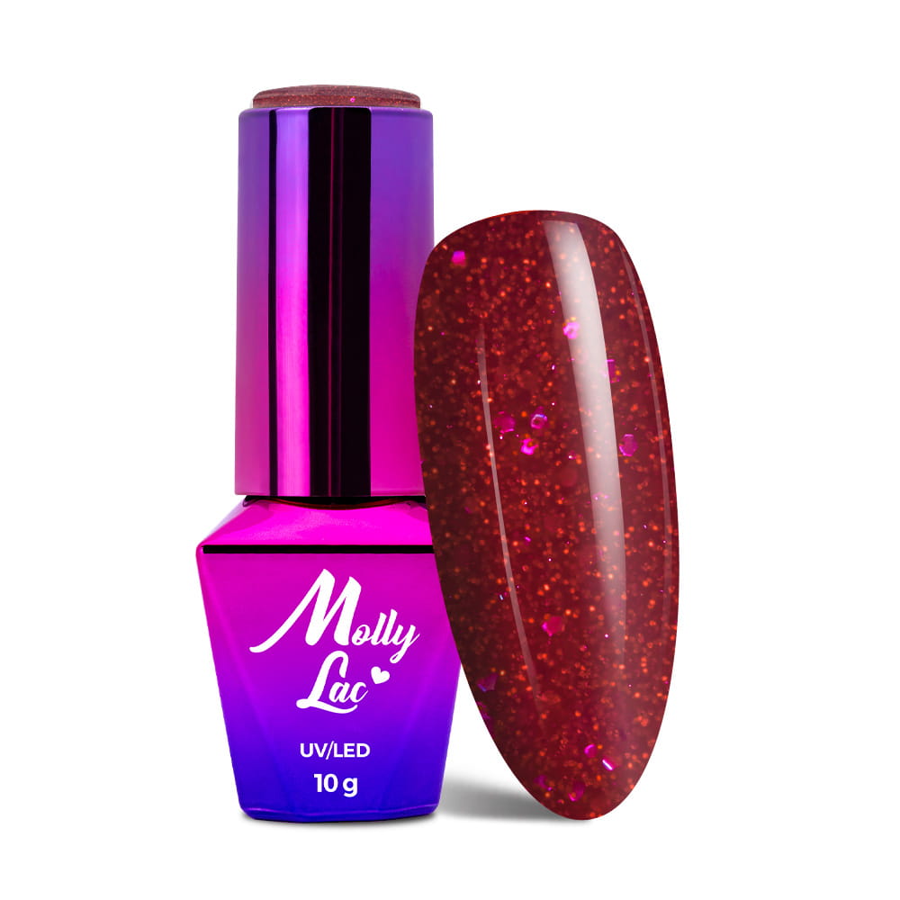 Lakier hybrydowy MollyLac Bling it on! Red Me Now 10 g Nr 506