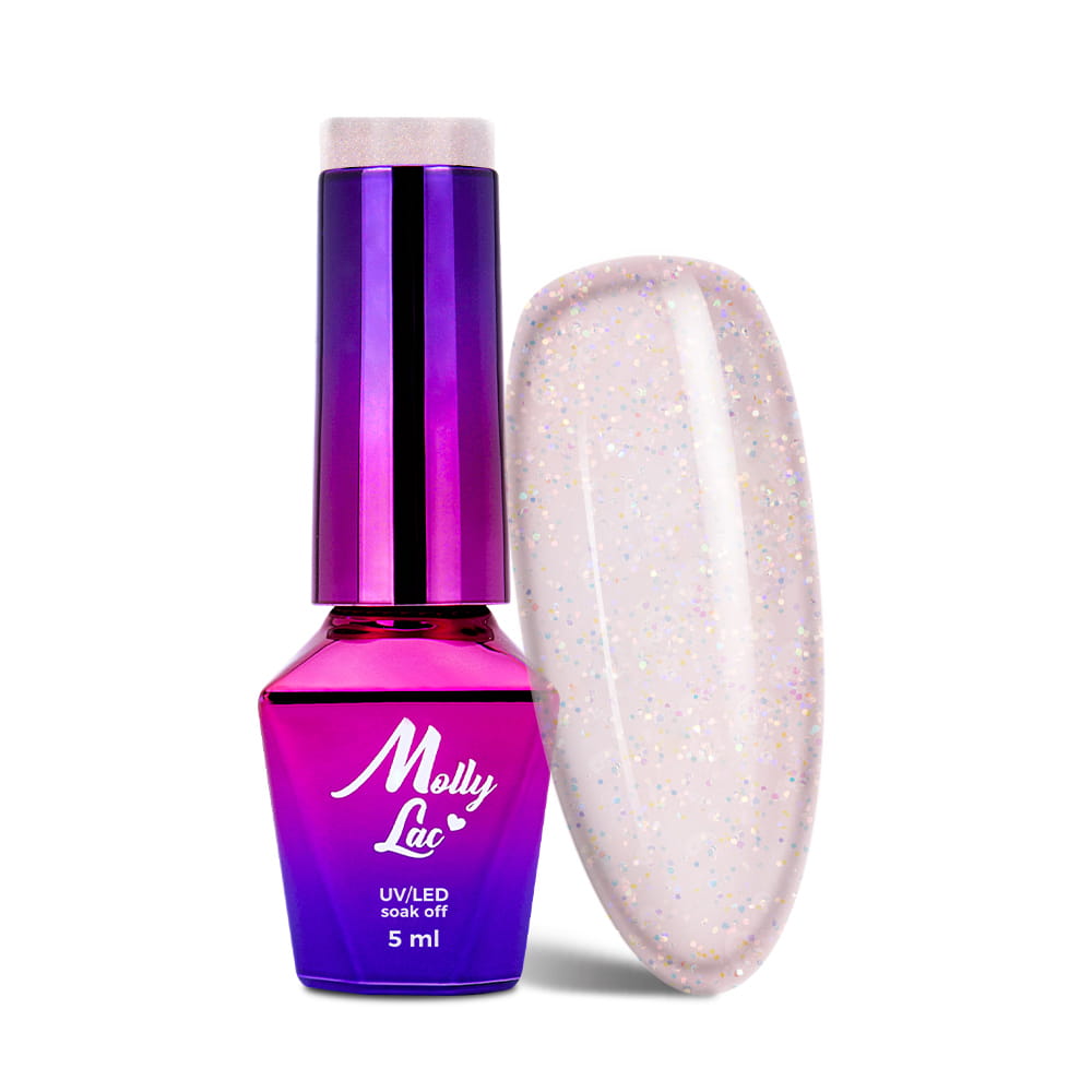 Lakier hybrydowy LED/UV Gel Polish MollyLac Fantasyland Glitter Nr 316 Glam Rock 5 ml