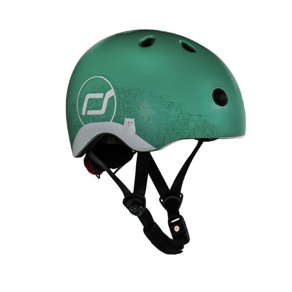 ScootandRide Kask z odblaskami Reflective XXS-S od 1-5 lat - rozmiar głowy 45–51cm-Forest