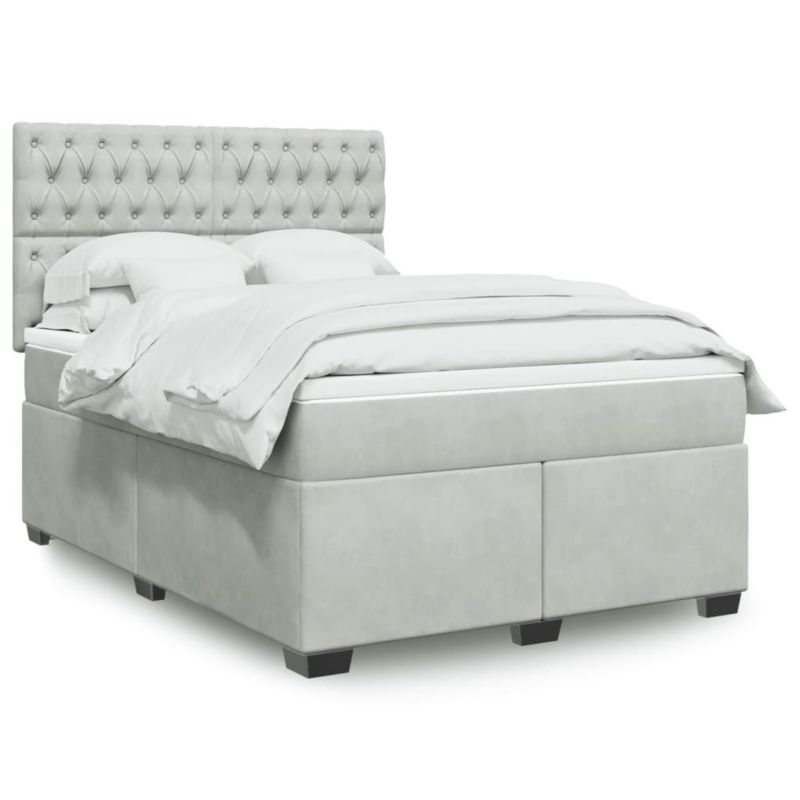 Łóżko kontynentalne WaszeMeble 140x190 cm jasnoszare WM-3290912 1 szt.