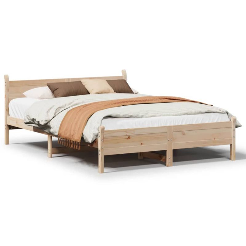 Łóżko drewniane WaszeMeble 135x190 cm brązowe WM-855606 1 szt.