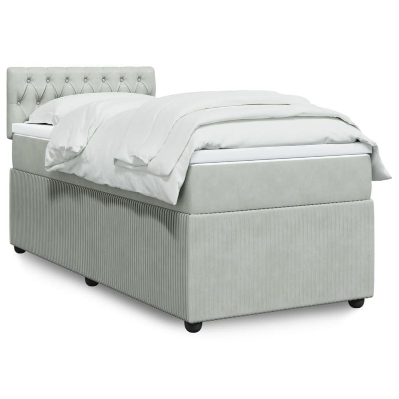 Łóżko kontynentalne WaszeMeble 90x200 cm jasnoszare WM-3287644 1 szt.