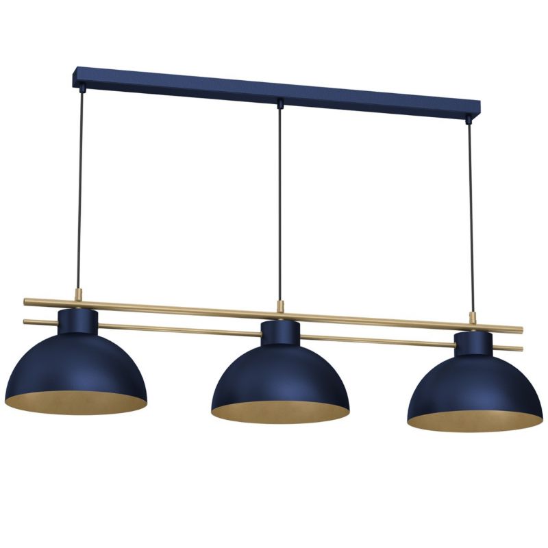 Lampa wisząca Luminex Estate granatowo-złoty mat wym: 120 x 115 x 29 cm 3xE27 x 15W 1 szt.