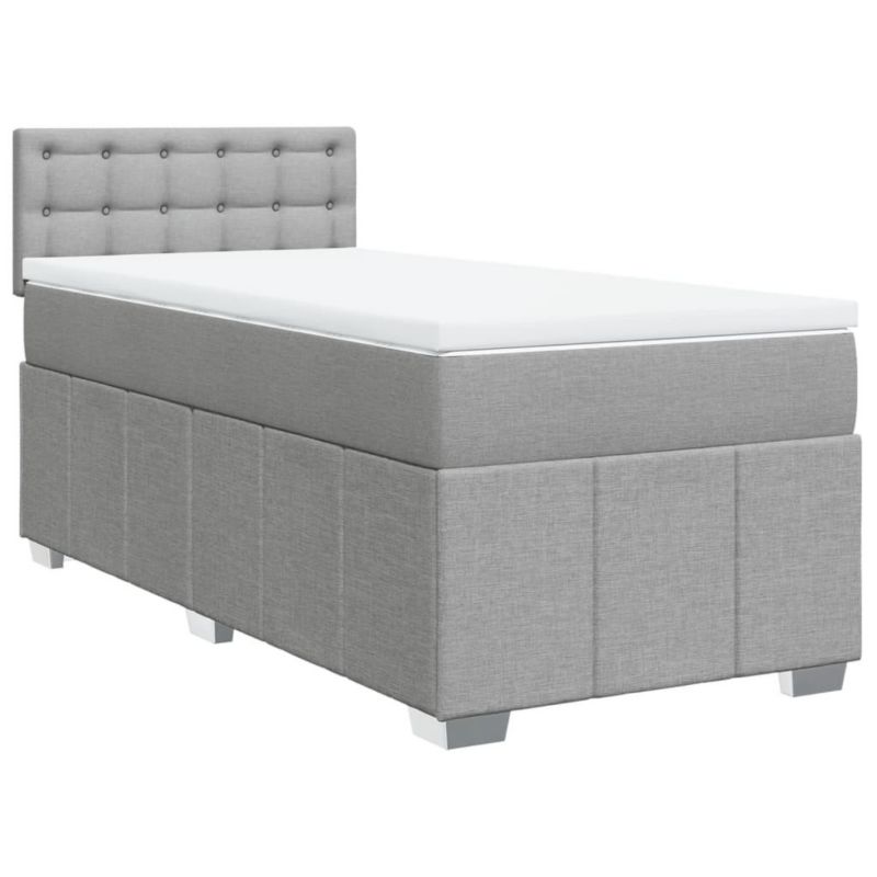 Łóżko kontynentalne WaszeMeble 90x190 cm jasnoszare WM-3289237 1 szt.
