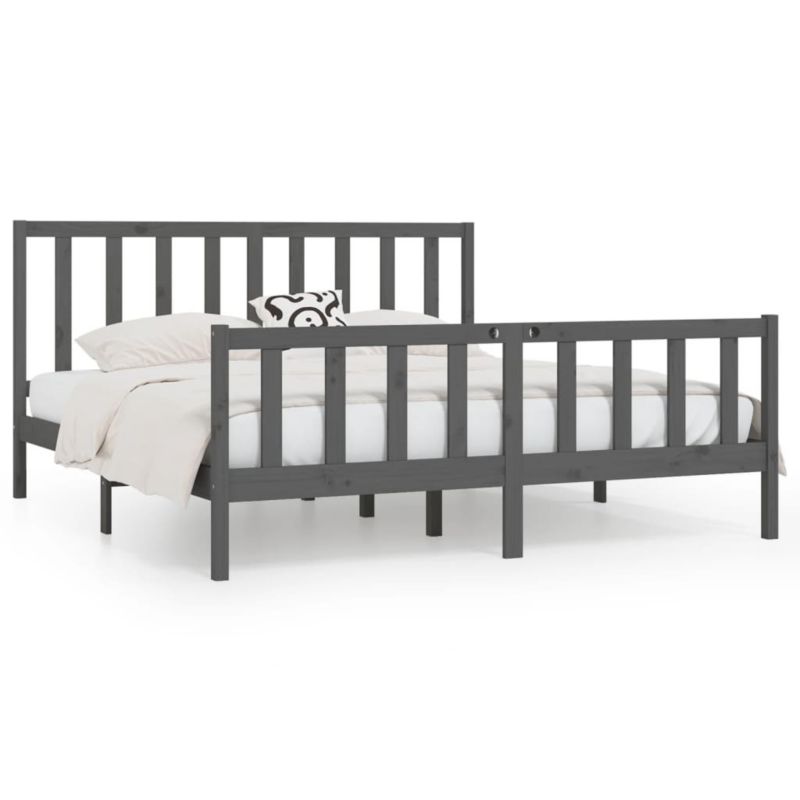 Łóżko drewniane WaszeMeble 200x200 cm szara WM-3106855 1 szt.