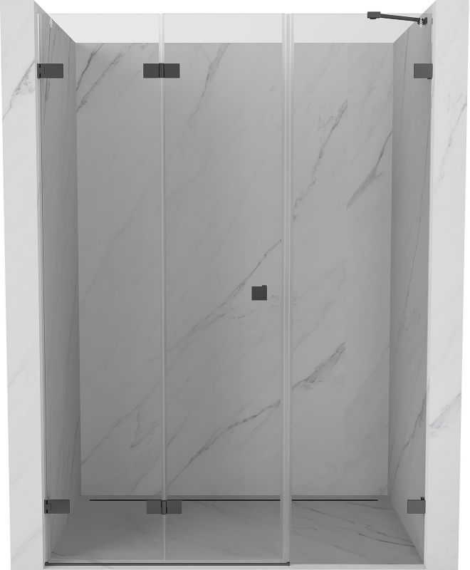 drzwi prysznicowe składane Mexen Lunar-F transparent gun metal 130x200 cm 1 szt.