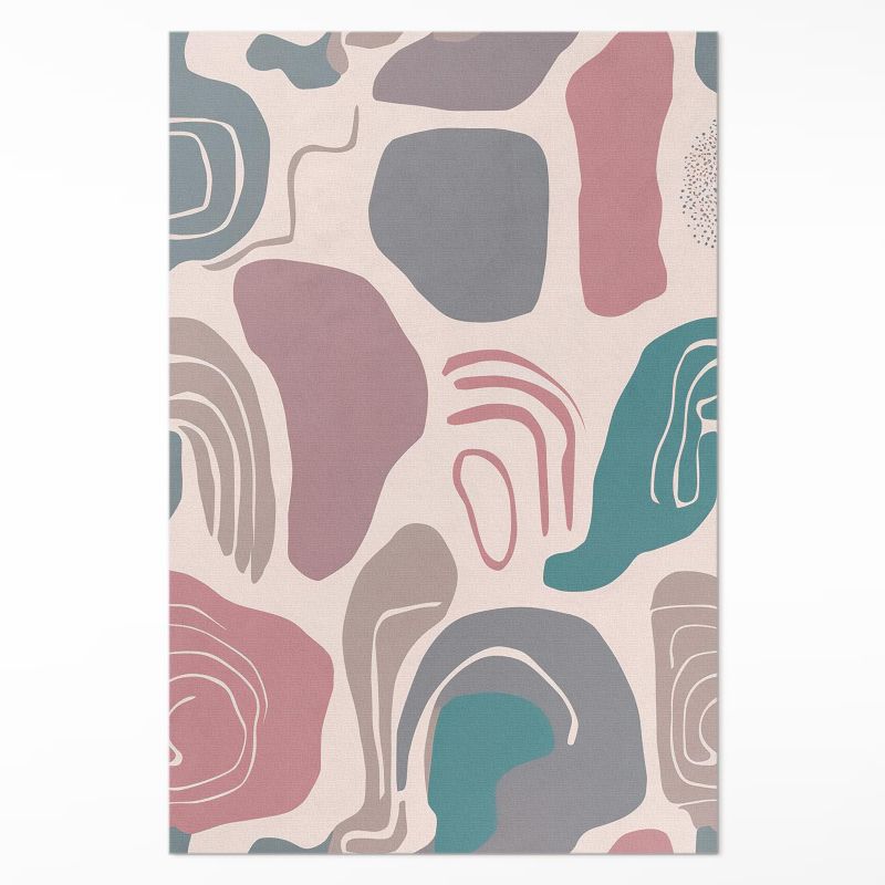 Ozdobny Dywan Winylowy Wallfluent 90x60 cm Abstrakcja pastelowe kształty 1 szt.