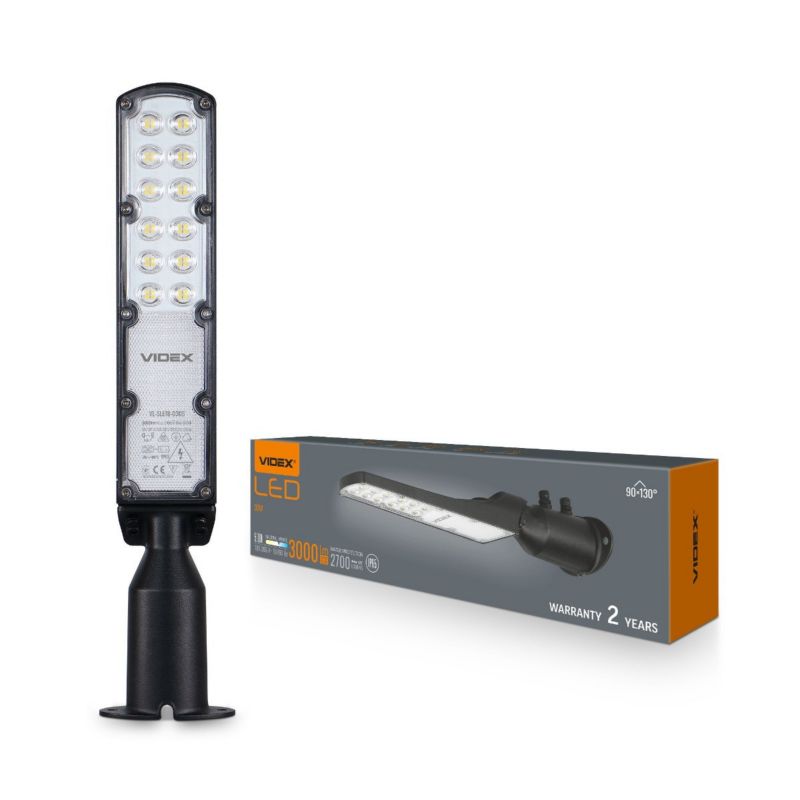 Latarnia ogrodowa Videx Street czarna LED 30W 5000K 2700lm IP65 wym: 42,4 x 10,8 x 7,6 cm aluminium - 1 szt.
