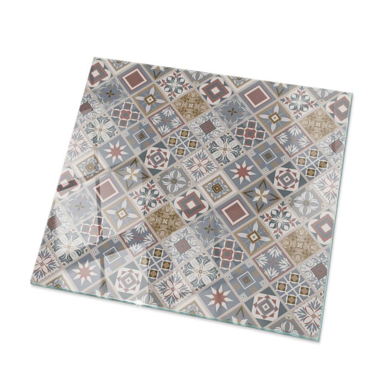 Blat szklany Tulup 50x50 cm Wzór mozaikowy z ornamentami 1 szt.