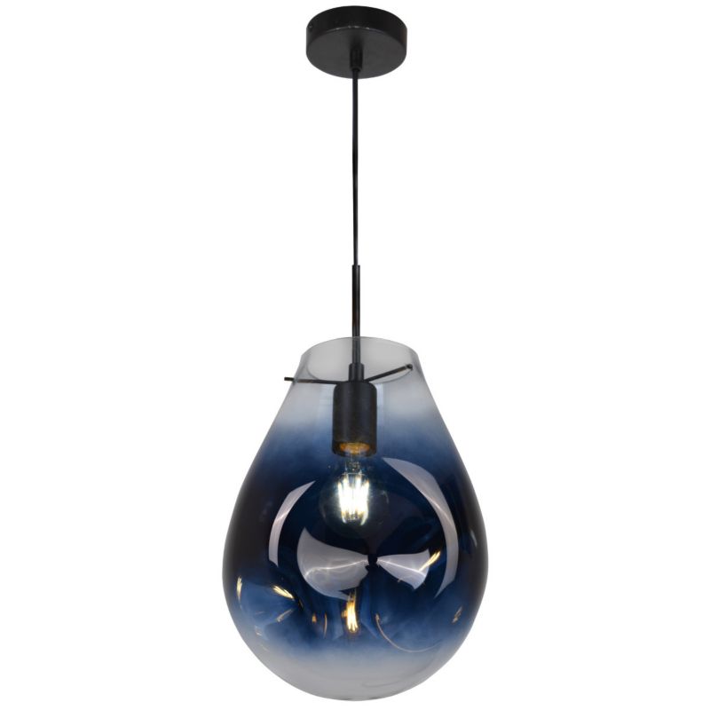 Lampa wisząca Polux Kimberly niebiesko-czarna wym: 120 x 20 x 20 cm 1xE27 x 20W 1 szt.